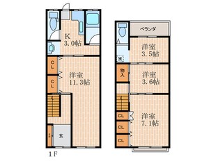 梅ヶ香町2丁目貸家の物件間取画像